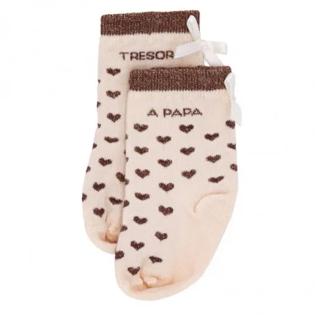 Chaussettes coeurs "Trésor à papa" 6-18 mois