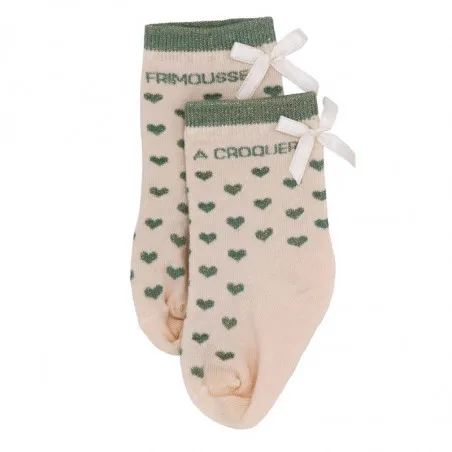 Chaussettes coeurs "Frimousse à croquer" 6-18 mois