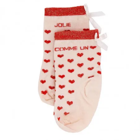 Chaussettes coeurs "Jolie comme un coeur" 6-18 mois