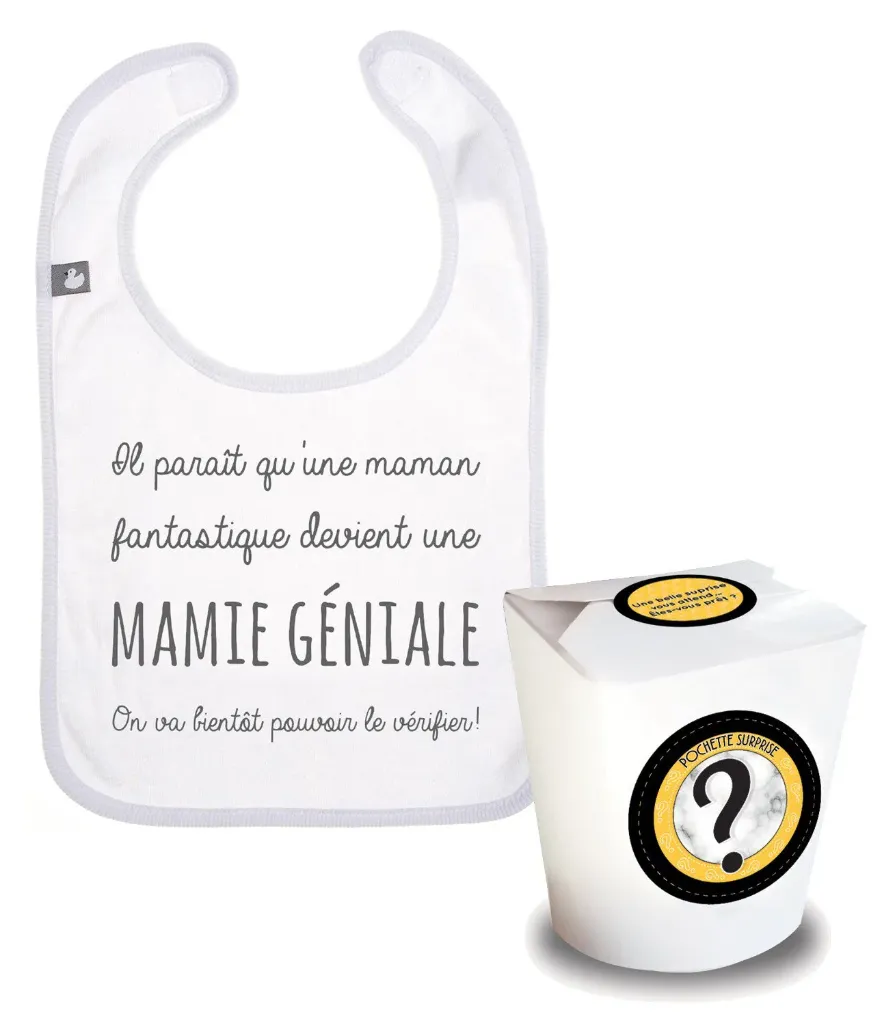 Pochette surprise annonce grossesse "Mamie"