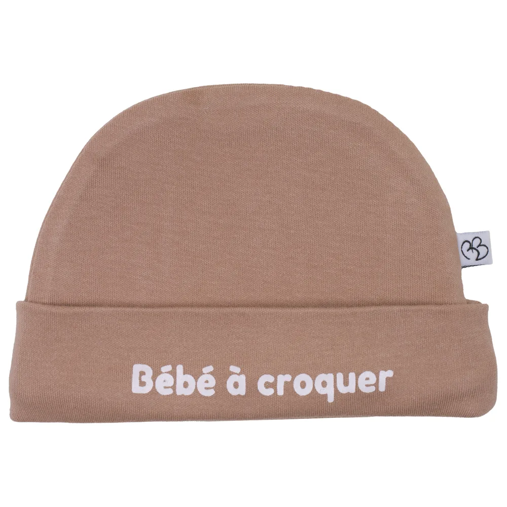 Bonnet naissance "Bébé à croquer"