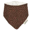 Bavoir bandana en gaze de coton "Léopard marron"