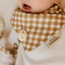 Bavoir bandana en gaze de coton "Vichy"