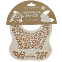 Bavoir en silicone "Crème léopard"