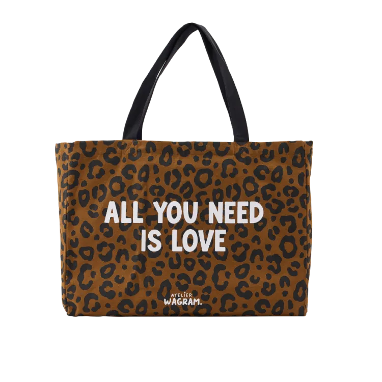 Sac cabas en toile de coton "All you need is love"