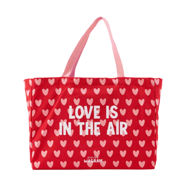 Sac cabas en toile de coton "Love is in the air"