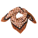 Foulard "amour fou" fond marron motif noir