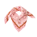 Foulard "amour fou" fond rose motif marron