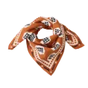 Foulard "love" fond marron motif beige