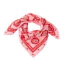 Foulard "love" fond rose motif rouge