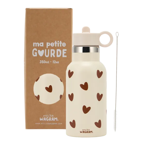 Gourde isotherme 350ml "Crème à coeurs"