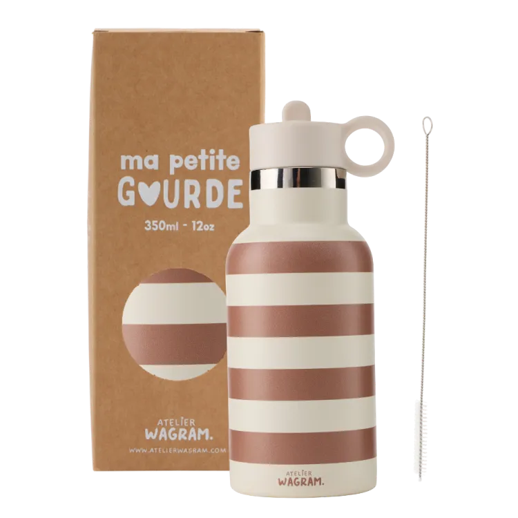 Gourde isotherme 350ml "rayures marrons"