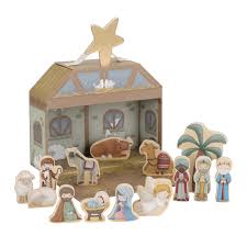 Crèche de Noël avec figurines en bois