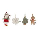 Coffret de Noël "Rosa" - 4 décorations en peluche à suspendre 