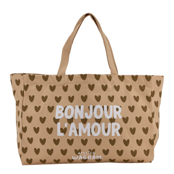 Sac cabas toile de coton "Bonjour l'amour" 