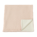 Couverture pilou et gaze de coton "beige et petits coeurs"