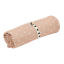 Lange 105x105 en gaze de coton "beige et petits coeurs"