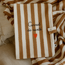 Protège carnet de santé en gaze de coton "rayures larges"