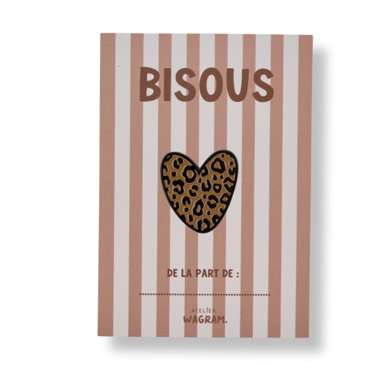 [WAGSKU038_029] Pin's "bisous" - léopard marron