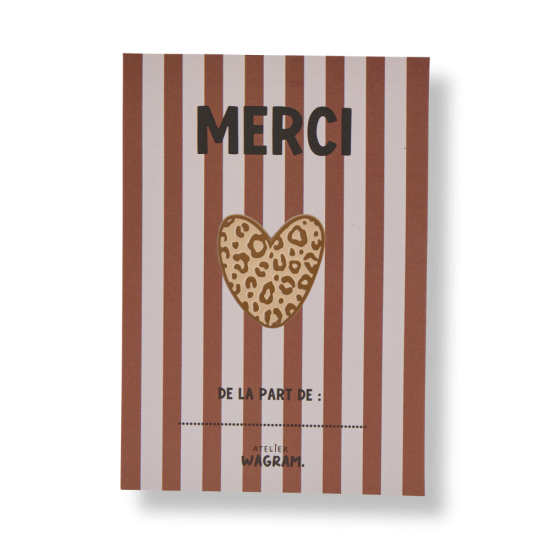 [WAGSKU038_032] Pin's "merci" - léopard beige