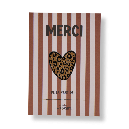 Pin's "merci" - léopard marron