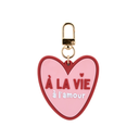 Porte-clés coeur en PVC "A la vie à l'amour"