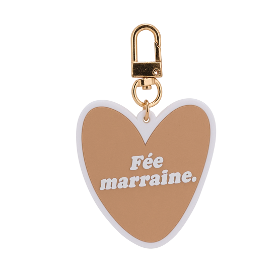 Porte-clés coeur en PVC "Fée marraine"