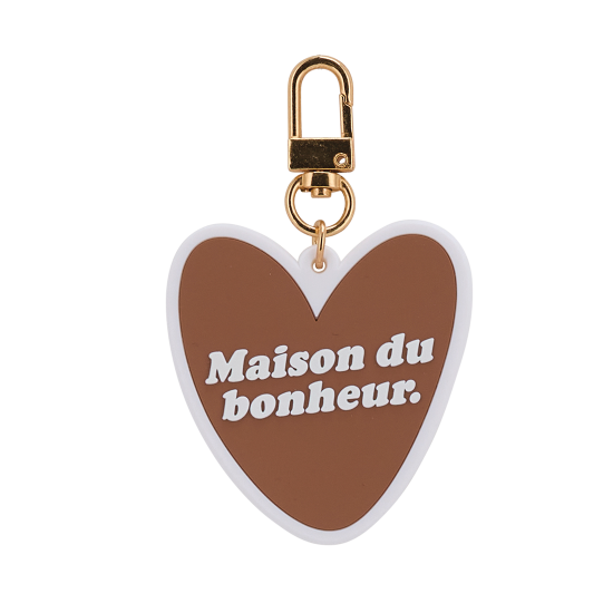 Porte-clés coeur en PVC "Maison du bonheur"