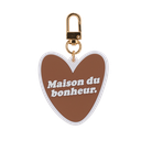 Porte-clés coeur en PVC "Maison du bonheur"