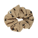 Chouchou en gaze de coton "beige et coeurs noirs"