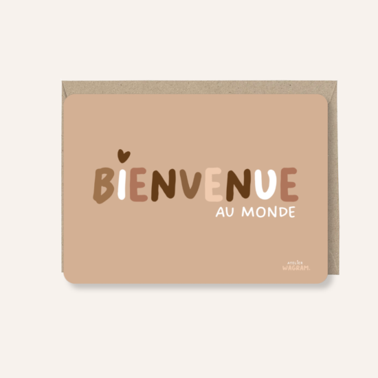 [WAGSKU083_005] Carte de voeux A6 "Bienvenue au monde"