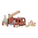 Ensemble camion de pompiers en bois avec accessoires