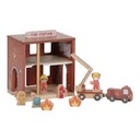 Caserne de pompiers en bois avec accessoires