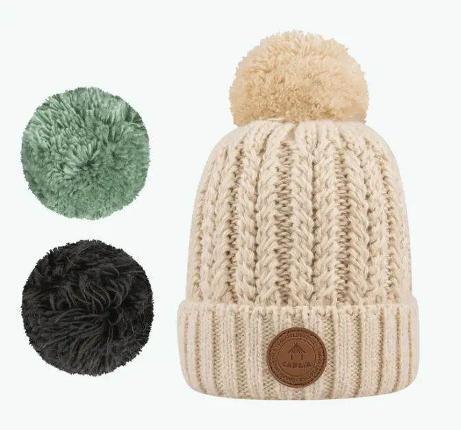 Bonnet avec 3 pompons interchangeables "Moscow mule"