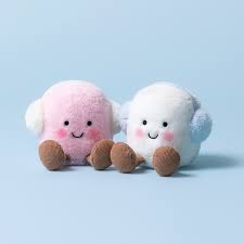 Peluche marshmallows cache-oreilles "Amuseables Toastie Pink and White Marshmallows"