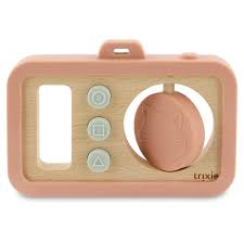 [TRI36249] Appareil photo en silicone et bois Chat