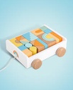 Chariot avec cubes de construction 
