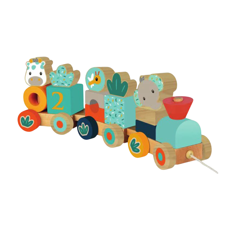 Train à tirer éléphant et girafe