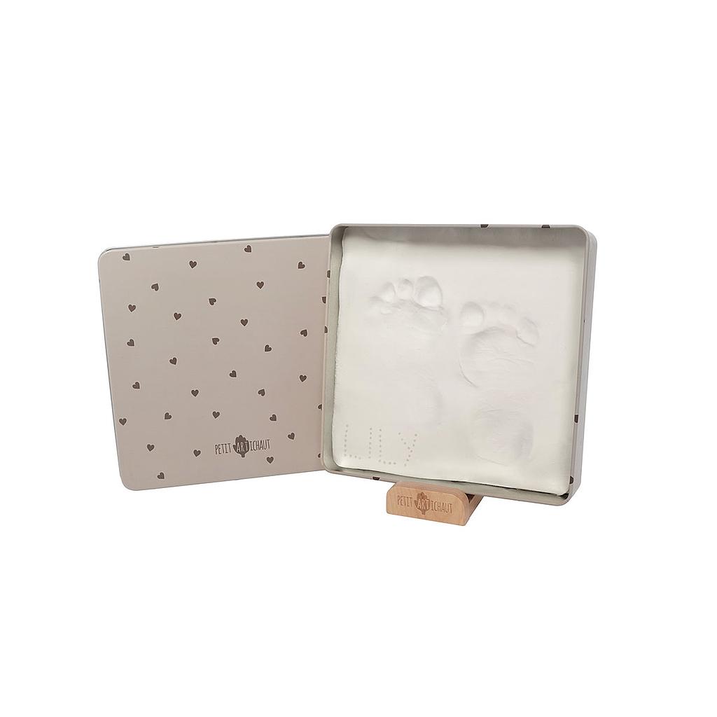 Boîte à empreintes de bébé "Jolis Coeurs"