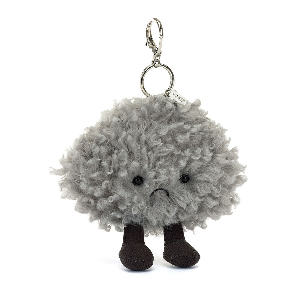 Porte-clés en peluche nuage orageux "Storm Cloud Bag Charm"