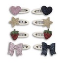 Lot de 8 barrettes pailletées