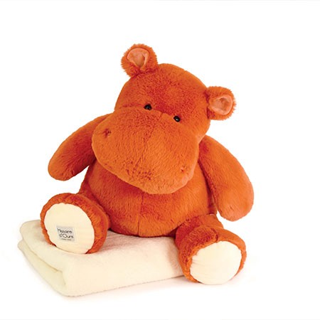 Peluche "Hippopotame" et son plaid