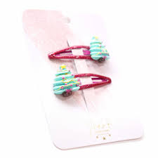 Barrettes à cheveux de Noël 2 pièces "Christmas Trees"