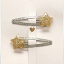 Barrettes à cheveux de Noël 2 pièces "Gold Stars"
