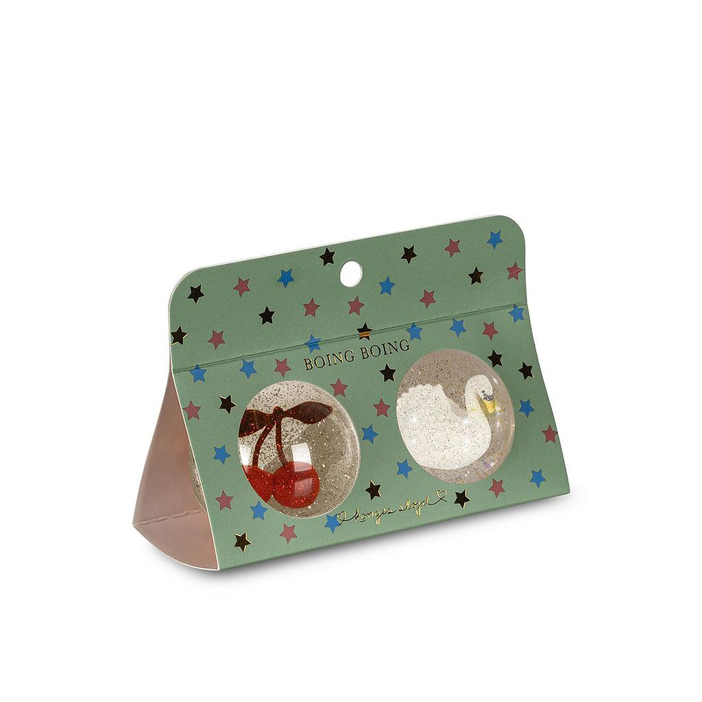 Set de 2 balles "Cerises et Cygne"