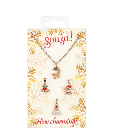 Set bijoux Noël (chaîne + 4 pendentifs)