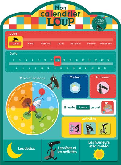 Mon calendrier en tissu "Loup"