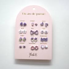 [YUKYB500-226] Boucles d'oreilles "Un an de poésie " - Parme