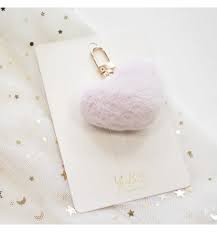 Porte-clés pompon coeur