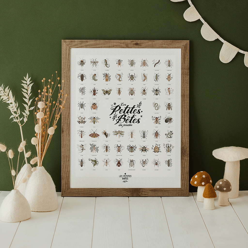 Affiche à dater "Les petites bêtes du jardin"